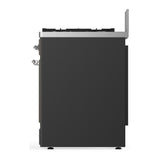 ILVE UM30QNR3MGC Majestic III 30 inch Dual Fuel Range with 5 Black Brass Burners, Dual Function Burner up to 25,000 BTU (Natural Gas, Solid Door, Graphite Matte, Chrome)