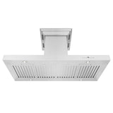 ZLINE Island Mount Range Hood in Stainless Steel with Built-in ZLINE CrownSound Bluetooth Speakers (KE2iCRN-BT)