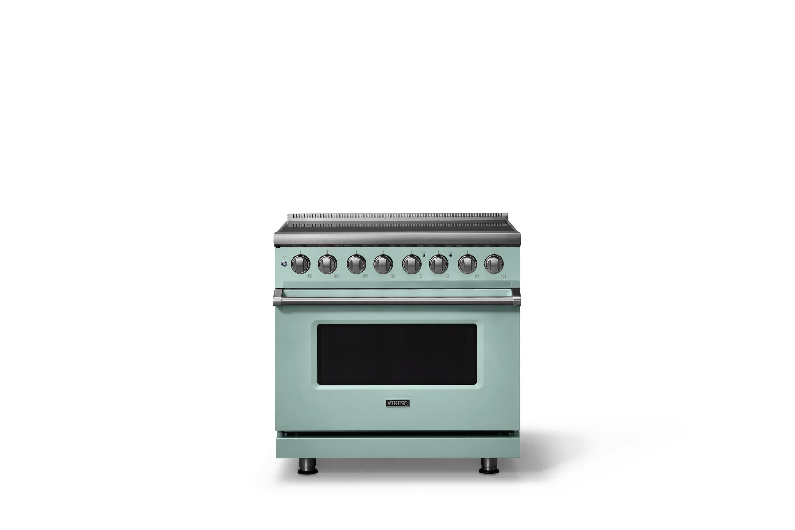 36"W. Induction Range (Finish: Splash, Trim: Polished Chrome)