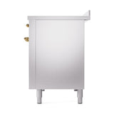 ILVE UNI486QNMPSSG Nostalgie II Noblesse 48 inch Induction Range (Solid Door, Stainless Steel, Brass)