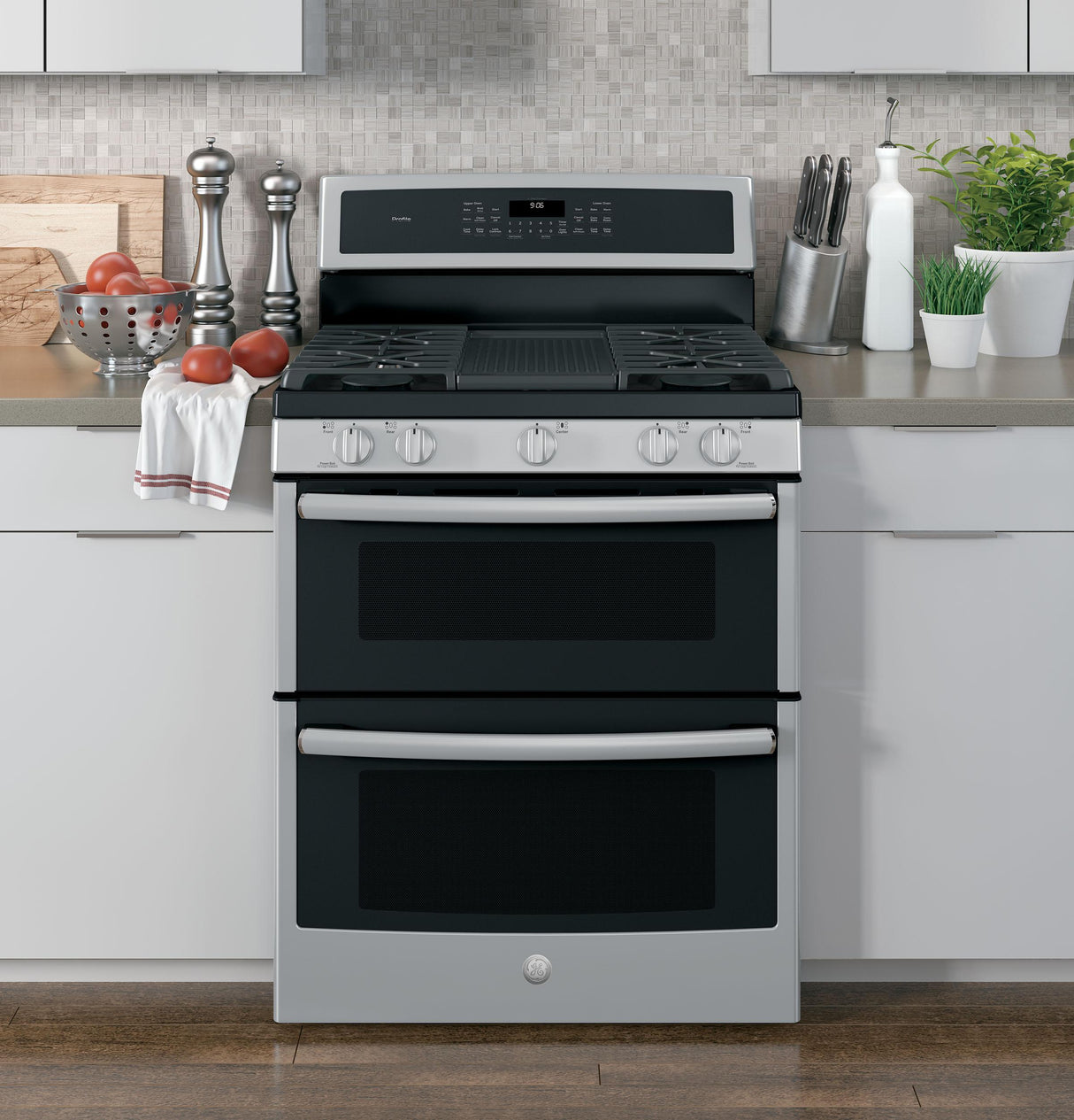 GE Profile™ 30" Free-Standing Gas Double Oven Convection Range