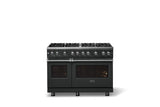 48"W. Sealed Burner Gas Range (Burner: 8b, Finish: Antique Bronze, Trim: Polished Chrome, Fuel: Natural Gas)