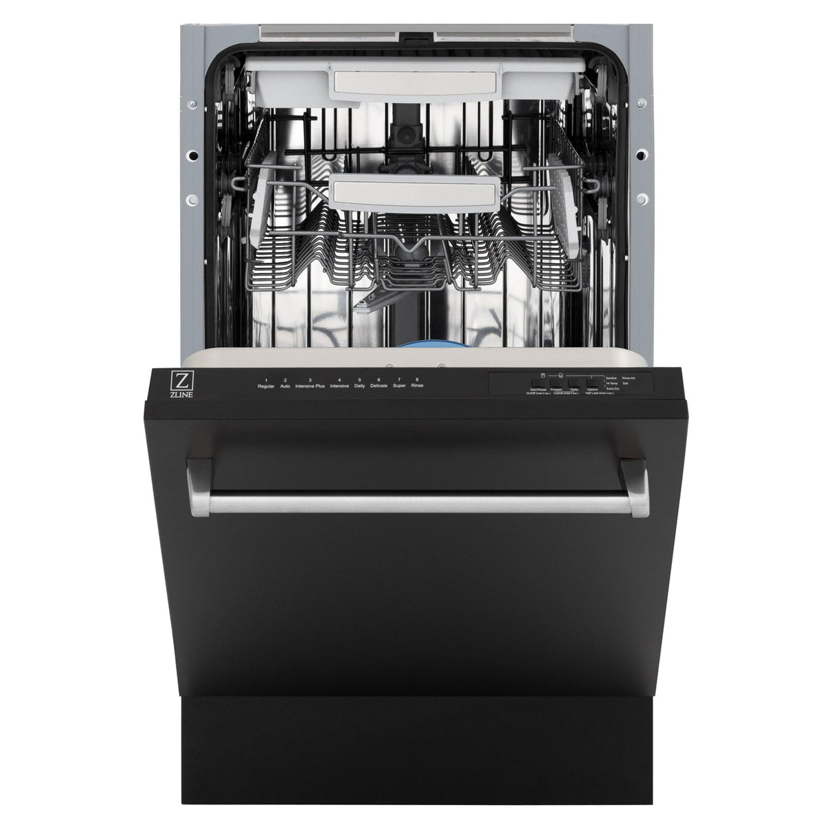 ZLINE 18" Tallac Series 3rd Rack Top Control Dishwasher with Traditional Handle, 51dBa [Color: Black Matte]