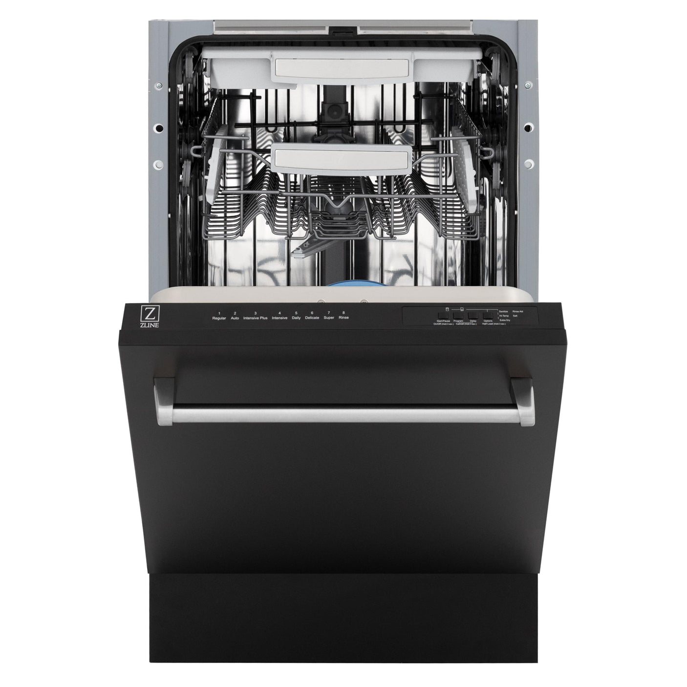 ZLINE 18" Tallac Series 3rd Rack Top Control Dishwasher with Traditional Handle, 51dBa [Color: Black Matte]
