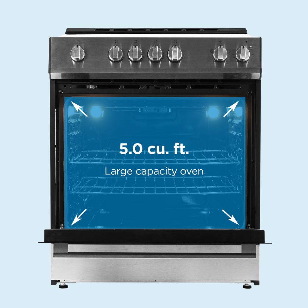 Danby 30 Slide in Smooth Top Electric Range with Knob Controls in Stainless Steel