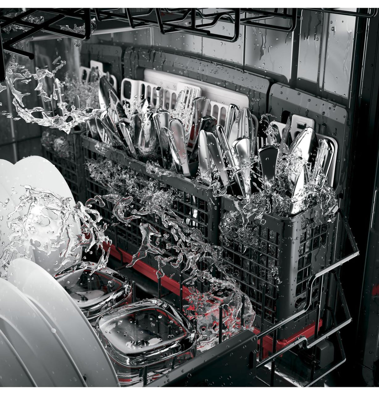 GE Café™ Series Stainless Interior Built-In Dishwasher with Hidden Controls