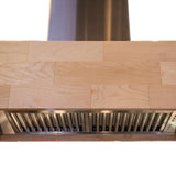 ZLINE 36" Remote Blower Designer Series Wooden Island Mount Range Hood in Butcher Block (681iM-RS-400) [Size: 36 Inch]