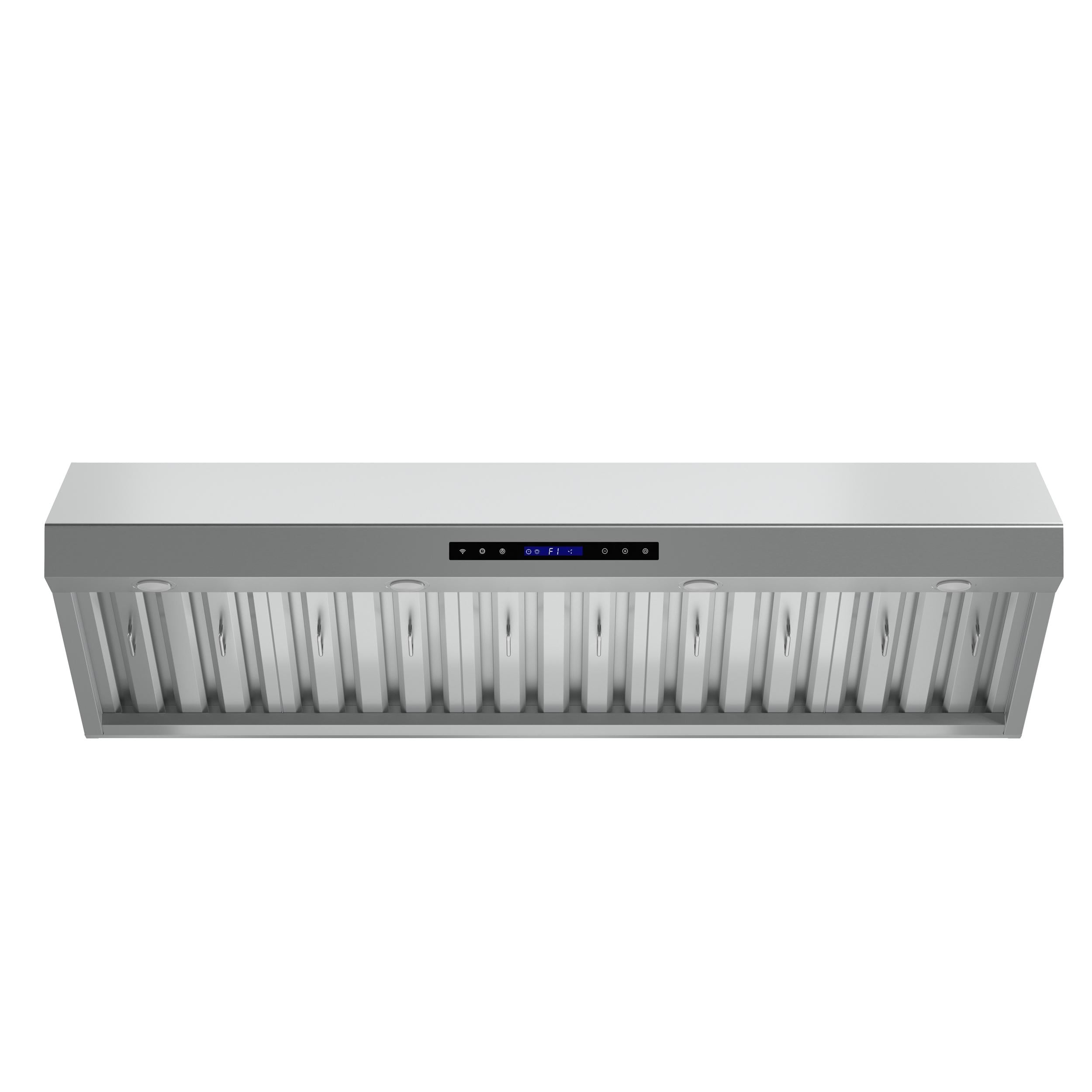 Forno Palazzo 60-Inch Wall Mounted Range Hood, Stainless Steel, Heavy Duty Baffle Filters, Remote Control