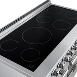 Forno Paolo 48 Inch Freestanding Electric Range, Stainless Steel, 6.7 cu.ft, True Convection Oven, Energy Efficient