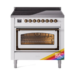 ILVE UNI366NMPRAB Nostalgie II Noblesse 36 inch Induction Range (Triple Glass Door, RAL, Burnished)
