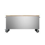 72" Inch 15-drawer Mobile Workbench In Stainless Steel