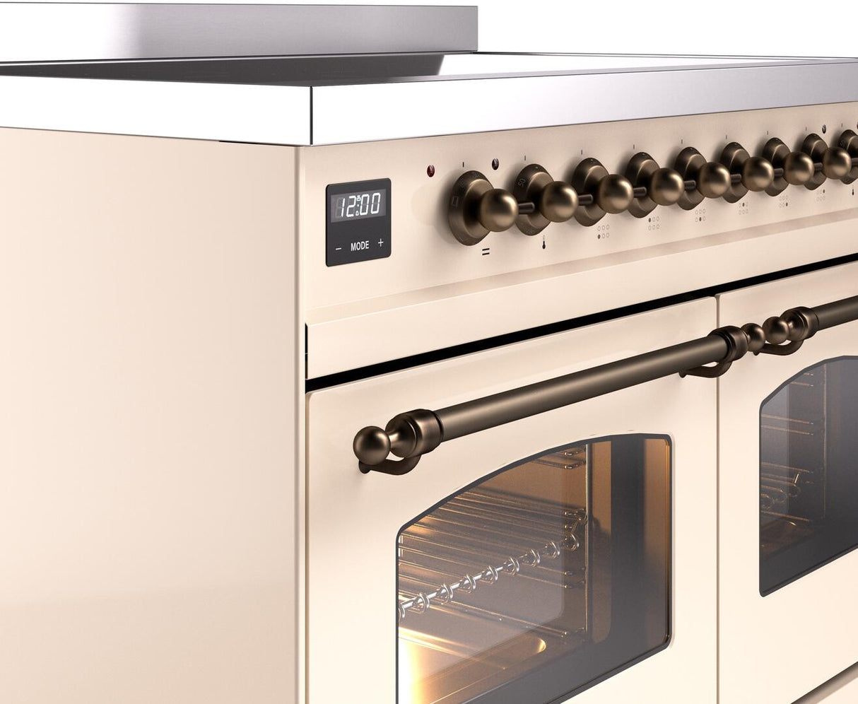 Nostalgie II 40 Inch Electric Freestanding Range in Antique White with Bronze Trim