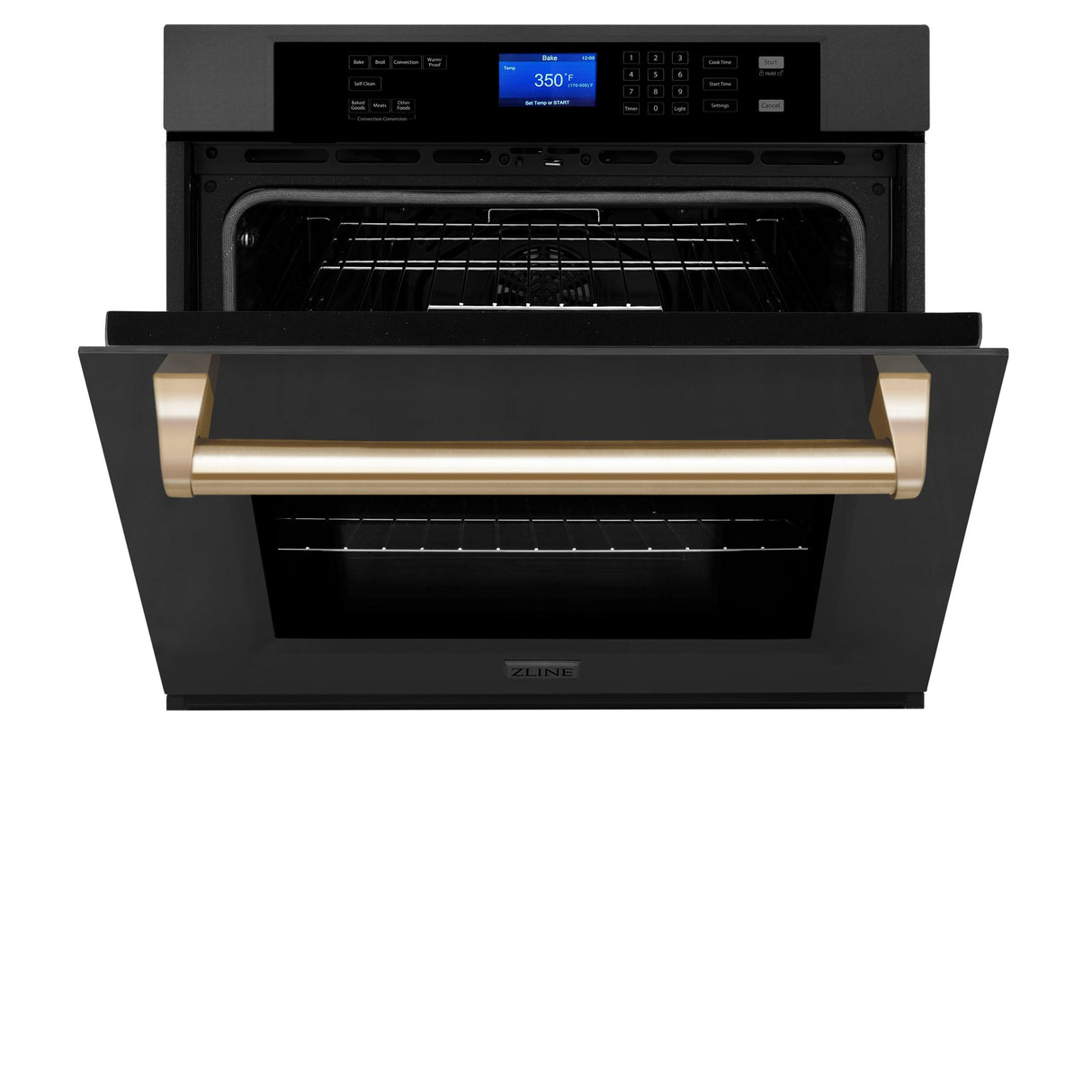 ZLINE 30" Autograph Edition Single Wall Oven with Self Clean and True Convection in Black Stainless Steel (AWSZ-30-BS) [Color: Gold]