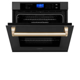 ZLINE 30" Autograph Edition Single Wall Oven with Self Clean and True Convection in Black Stainless Steel (AWSZ-30-BS) [Color: Gold]