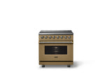 36"W. Induction Range (Finish: Golden Hour, Trim: Brushed Brass)