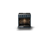 30"W. Dual Fuel Range (Finish: Squall, Trim: Polished Chrome, Fuel: Natural Gas)