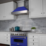 48" Colored Range Hood Shell in Blue Matte (8654-SH-BM-48)-Shell Only