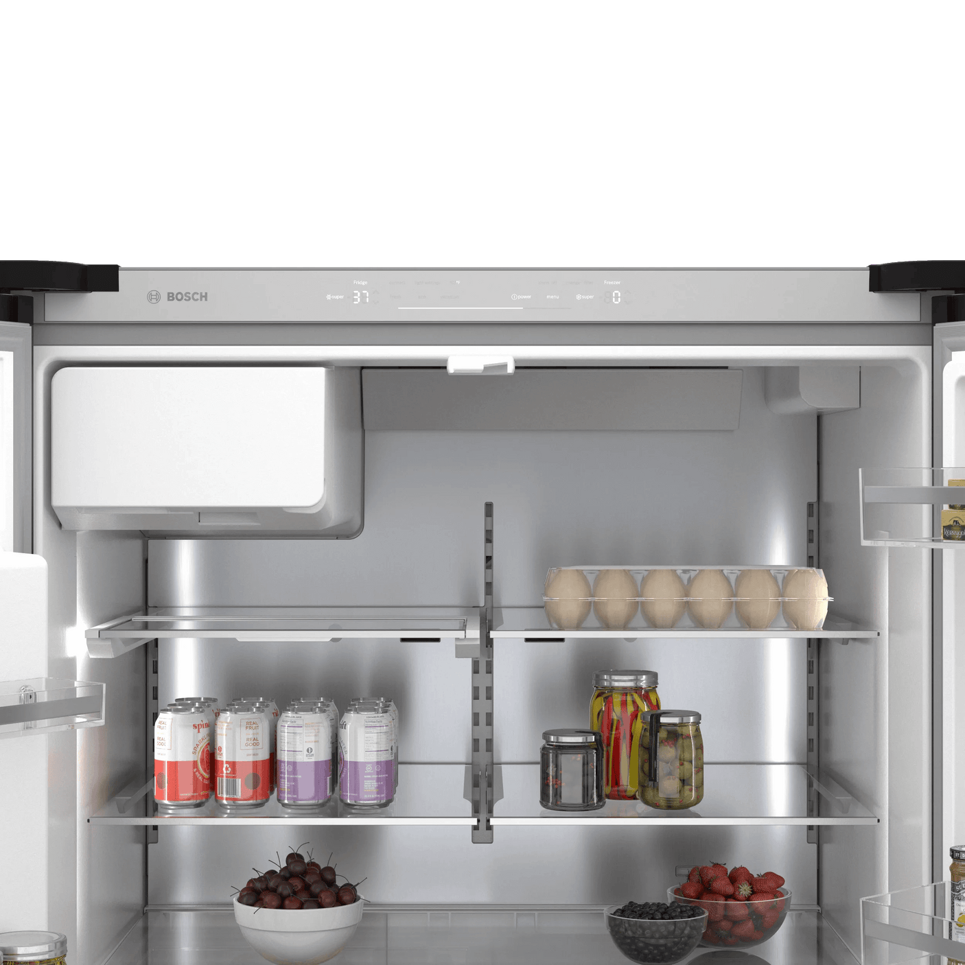 500 Series French Door Bottom Mount Refrigerator 36" Black Stainless Steel, Total No Frost