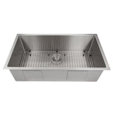 ZLINE 36 in. Meribel Undermount Single Bowl Stainless Steel Kitchen Sink with Bottom Grid (SRS-36)