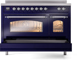 Nostalgie II 48 Inch Electric Freestanding Range in Blue with Chrome Trim