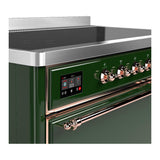 ILVE UMIB48QNR3EGP Majestic III 48 inch Induction Range with 6 Elements, 5.02 cu. ft. Total Oven Capacity (Solid Door, Emerald Green, Copper)