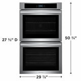 30" Double Electric Wall Oven with Fan Convection