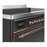 ILVE UMIB48QNR3MGP Majestic III 48 inch Induction Range with 6 Elements, 5.02 cu. ft. Total Oven Capacity (Solid Door, Graphite Matte, Copper)