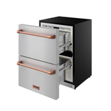 24 Inch Undercounter Built-in / Freestanding Drawer Freezer - Stainless Steel/rose Gold  Gordon Ramsay Series