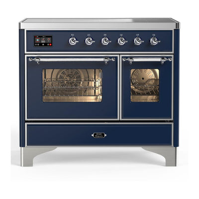 ILVE UMDIB40NR3MBC Majestic III 40 inch Induction Range with 6 Elements, 3.82 cu. ft. Total Oven Capacity (Triple Glass Door, Midnight Blue, Chrome)