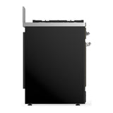 ILVE UM30NR3BKCLP Majestic III 30 inch Dual Fuel Range with 5 Black Brass Burners, Dual Function Burner up to 25,000 BTU (Liquid Propane, Triple Glass Door, Glossy Black, Chrome)