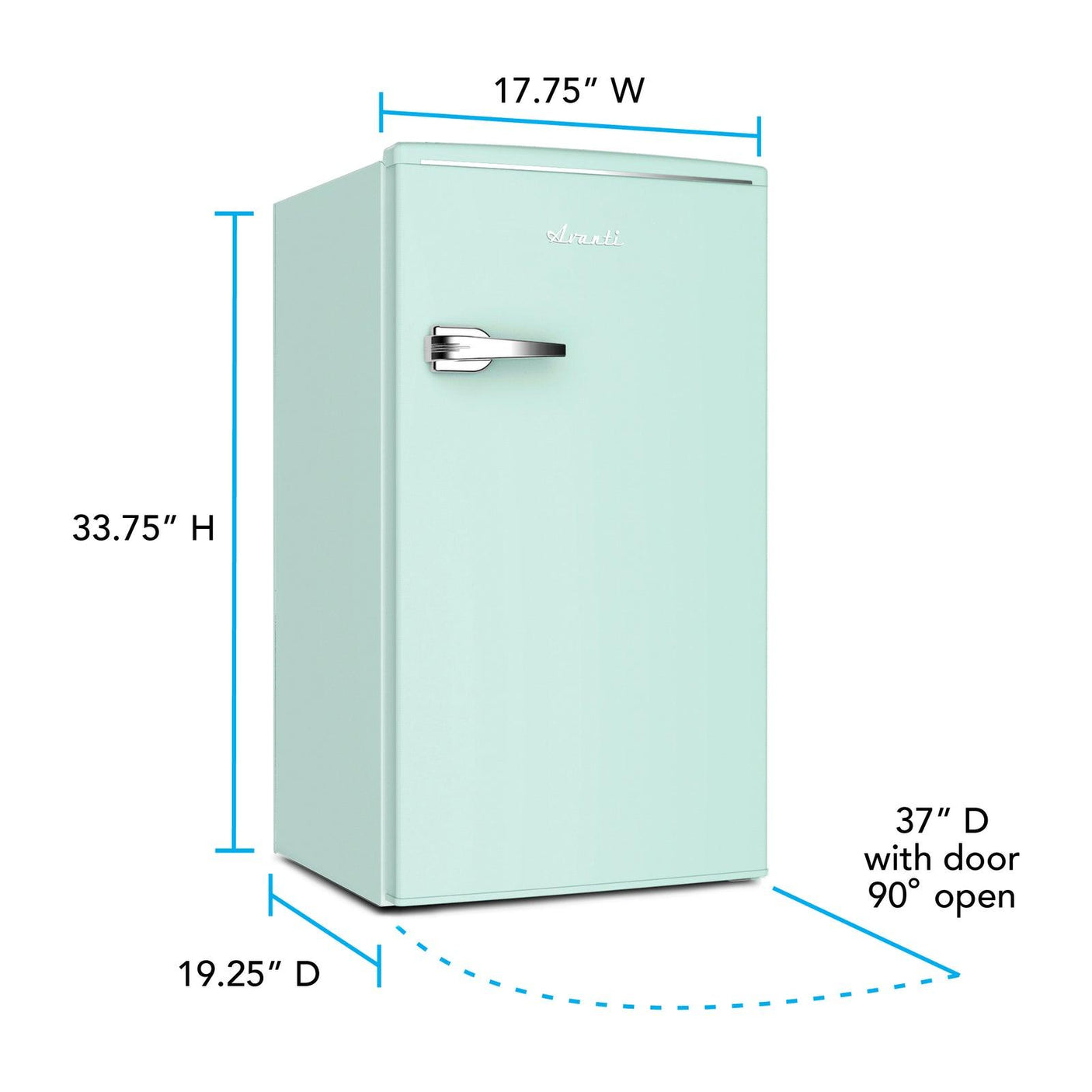Avanti 3.0 Cu. Ft. Retro Compact Refrigerator - Seafoam Green