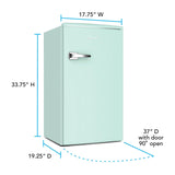 Avanti 3.0 Cu. Ft. Retro Compact Refrigerator - Seafoam Green