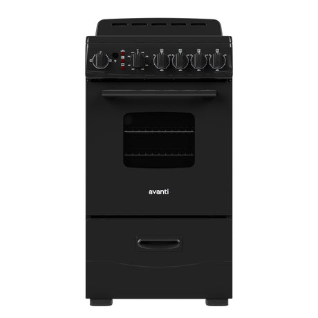 Avanti 20-Inch Freestanding Electric Range with Ceramic Glass Cooktop, in Black (CERU200P1B)