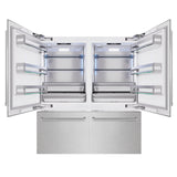 ZLINE 72 in. 39.6 cu. ft. French Door Built-In Bottom Freezer Refrigerator with Water Dispensers and Ice Makers in DuraSnow' Stainless Steel (RBIT-SN-72)