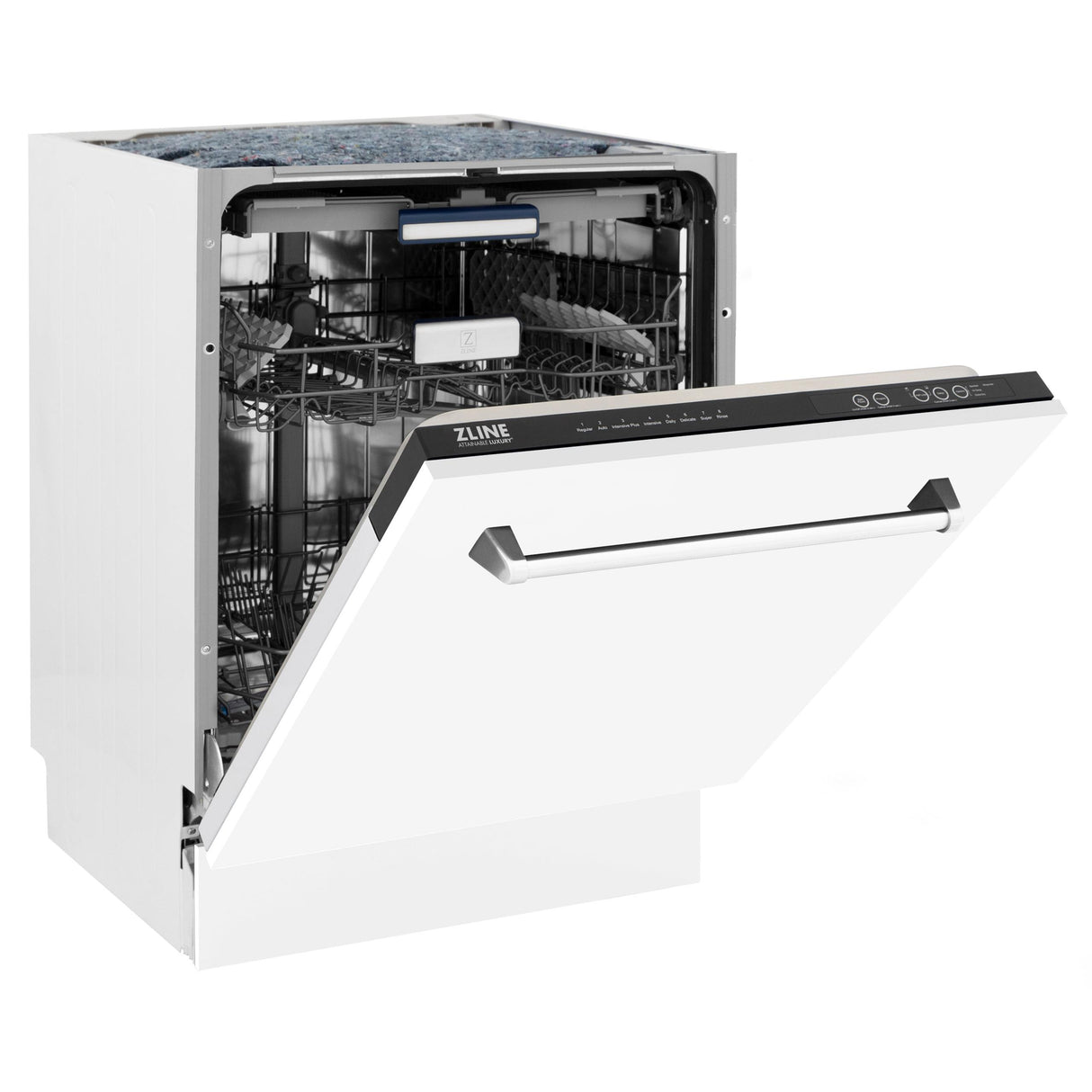 ZLINE 24" Tallac Series 3rd Rack Dishwasher with Traditional Handle, 51dBa (DWV-24) [Color: White Matte]