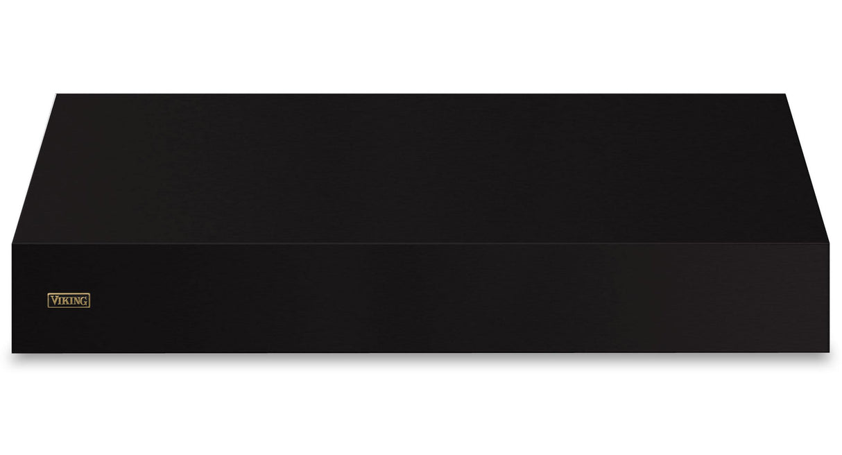 60"W. 18"H. Wall Hood (Finish: Onyx, Trim: Brushed Brass)