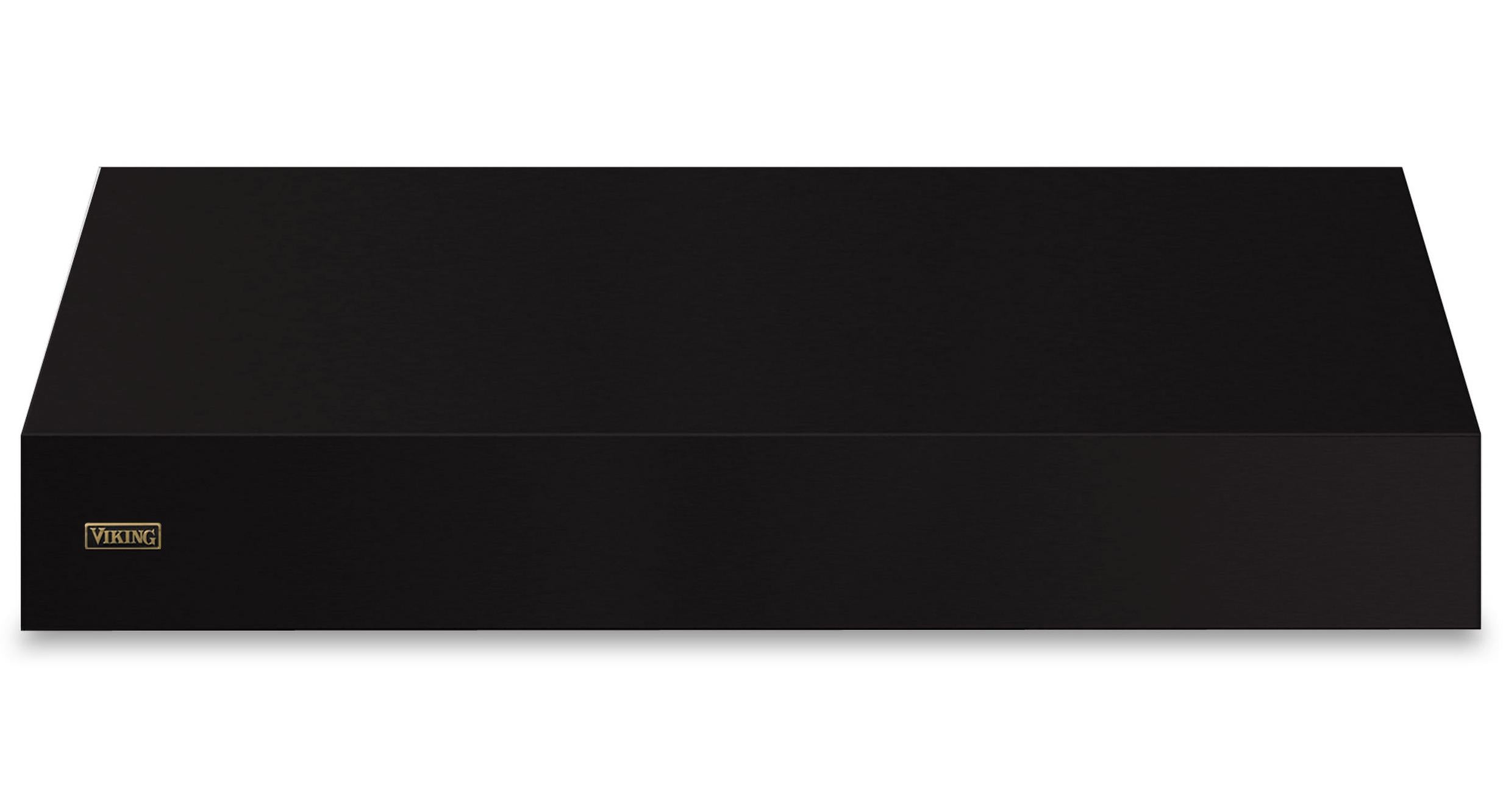 60"W. 18"H. Wall Hood (Finish: Onyx, Trim: Brushed Brass)