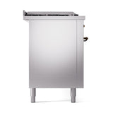 ILVE UN60FSQNMPSSB Nostalgie II Noblesse 60 inch Dual Fuel Range (7 Sealed Burners + Griddle + French Top, Natural Gas, Solid Door, Stainless Steel, Burnished)