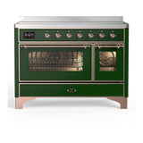 ILVE UMIB48NR3EGP Majestic III 48 inch Induction Range with 6 Elements, 5.02 cu. ft. Total Oven Capacity (Triple Glass Door, Emerald Green, Copper)