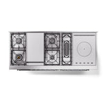 ILVE UN60FSNMPBUCLP Nostalgie II Noblesse 60 inch Dual Fuel Range (7 Sealed Burners + Griddle + French Top, Liquid Propane, Triple Glass Door, Burgundy, Chrome)