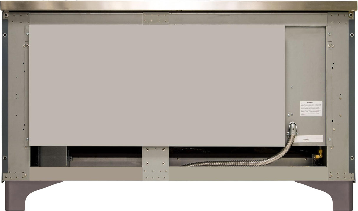 Majestic II 60 Inch Dual Fuel Natural Gas Freestanding Range in Blue Grey with Bronze Trim