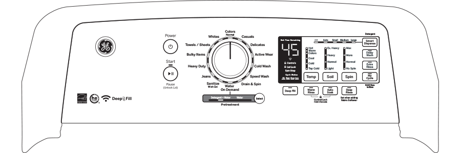 GE® 5.0 cu. ft. Capacity Smart Washer with Stainless Steel Basket