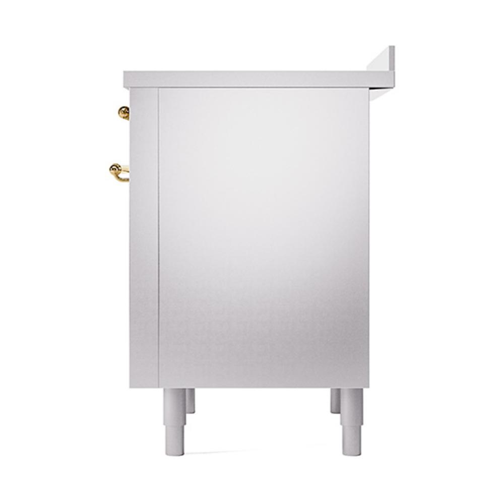 ILVE UNI366QNMPSSG Nostalgie II Noblesse 36 inch Induction Range (Solid Door, Stainless Steel, Brass)