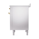 ILVE UNI366QNMPSSG Nostalgie II Noblesse 36 inch Induction Range (Solid Door, Stainless Steel, Brass)