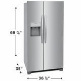 26 Cu. Ft. 36" Standard Depth Side by Side Refrigerator
