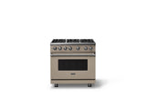36"W. Sealed Burner Gas Range (Burner: 6b, Finish: Nantucket, Trim: Polished Chrome, Fuel: Propane)