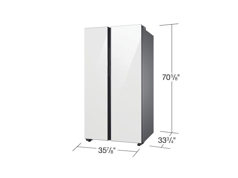 Bespoke Side-by-Side 28 cu. ft. Refrigerator with Beverage Center™ in White Glass