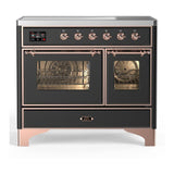 ILVE UMDIB40NR3MGP Majestic III 40 inch Induction Range with 6 Elements, 3.82 cu. ft. Total Oven Capacity (Triple Glass Door, Graphite Matte, Copper)