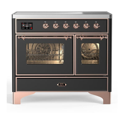 ILVE UMDIB40NR3MGP Majestic III 40 inch Induction Range with 6 Elements, 3.82 cu. ft. Total Oven Capacity (Triple Glass Door, Graphite Matte, Copper)