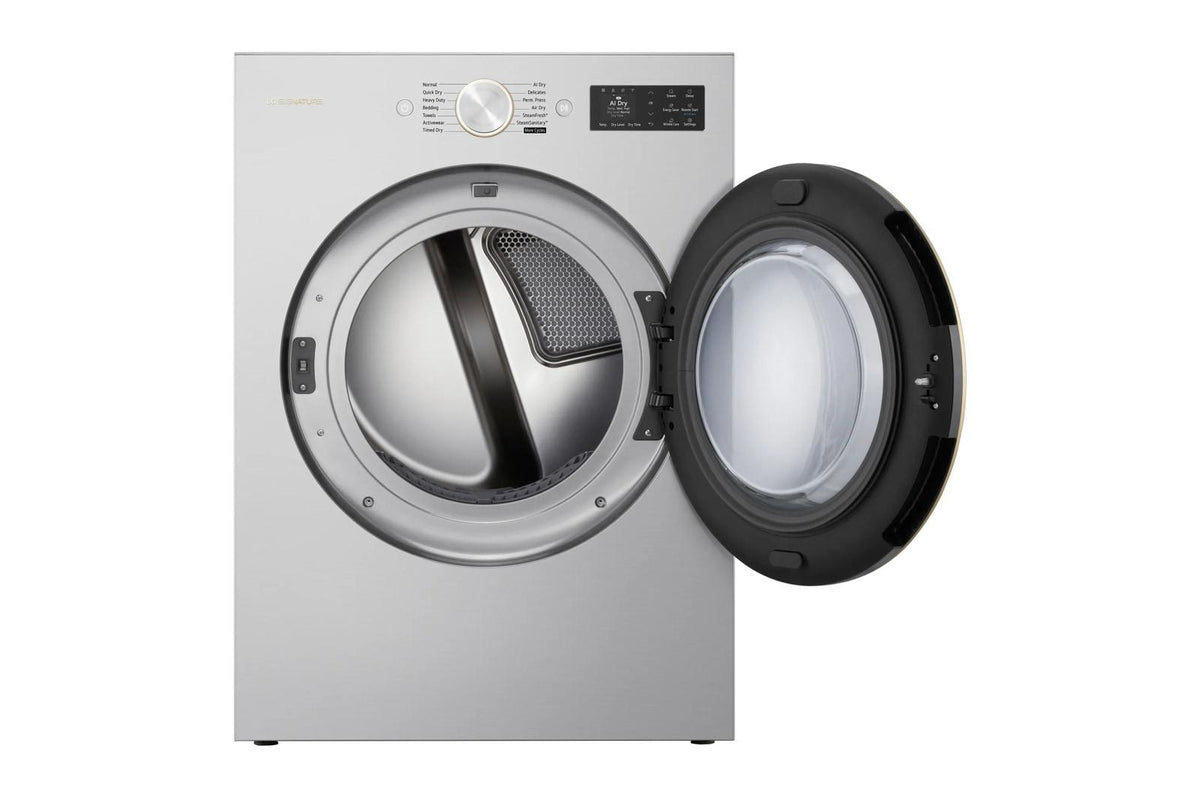 LG SIGNATURE 9.0 cu. ft. Mega Capacity Smart Front Load Electric Dryer with TurboSteam®, Built-In Intelligence and Hybrid Electronic Controls with LCD Display